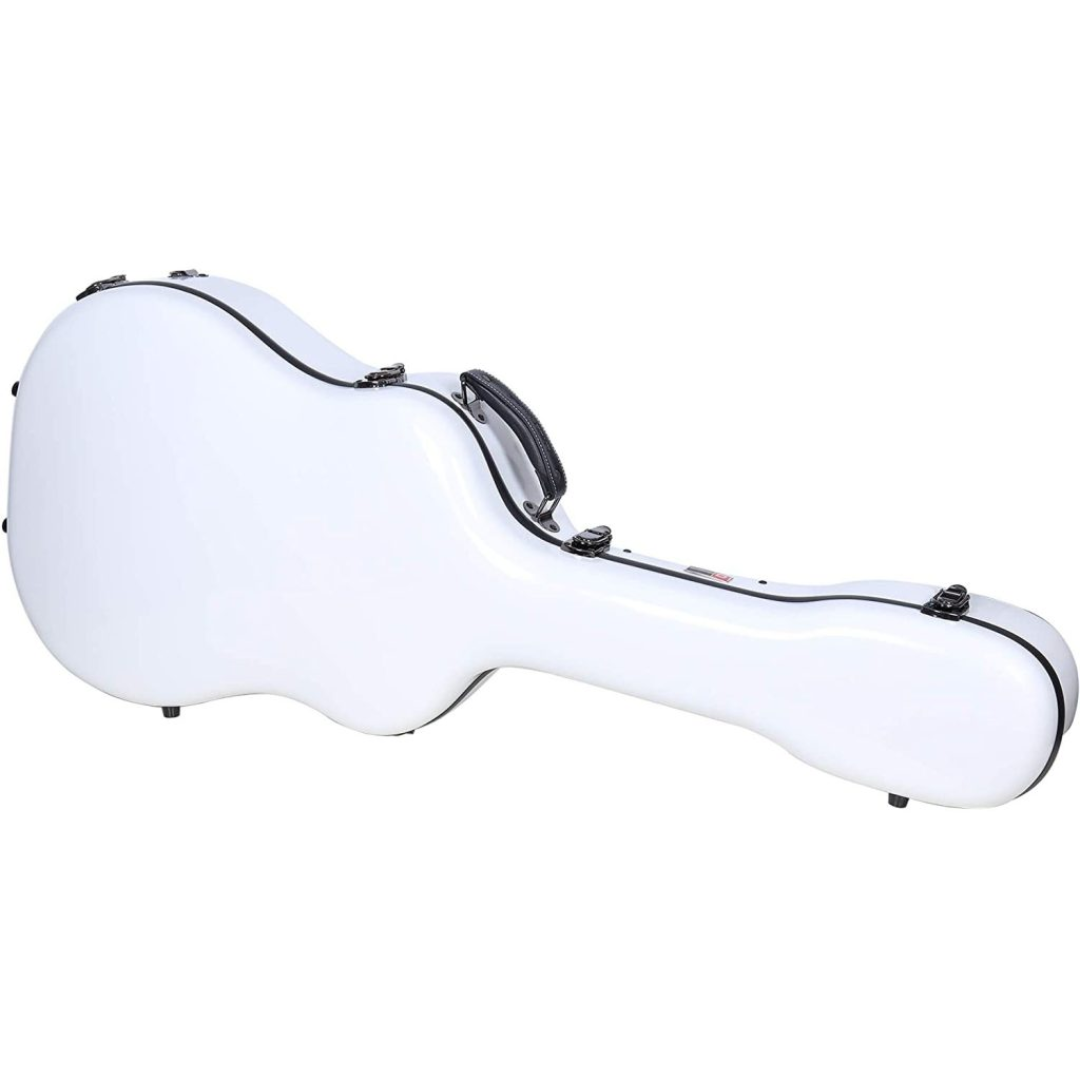 Estuche Crossrock Fibra de Vidrio Para Guitarra Acústica Martin Dreadnought Color Blanco
