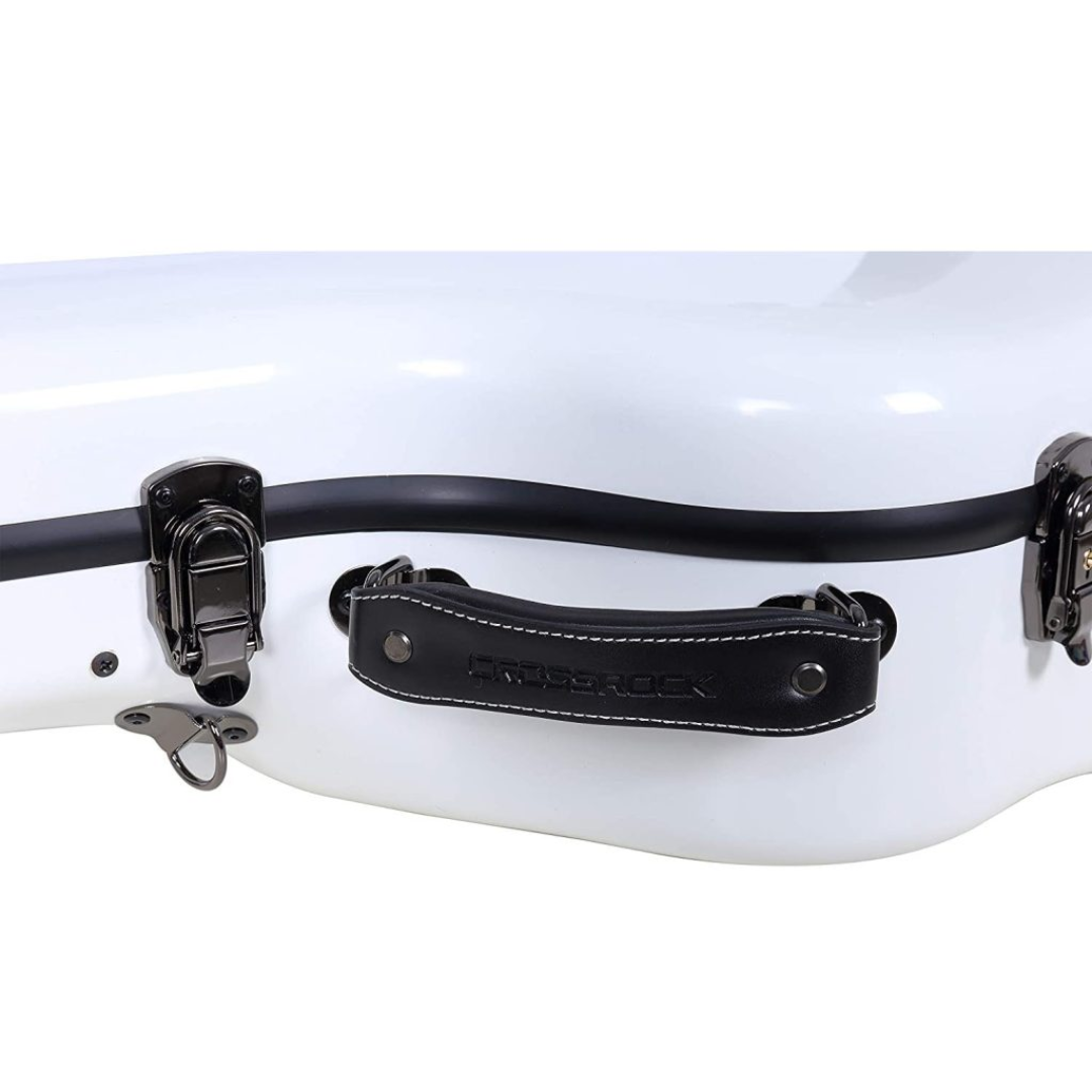 Estuche Crossrock Fibra de Vidrio Para Guitarra Acústica Martin Dreadnought Color Blanco