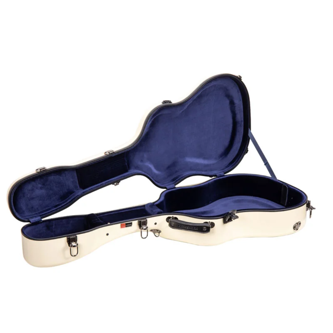 Estuche Crossrock Fibra de Vidrio Para Guitarra Acústica Martin Dreadnought Color Marfil