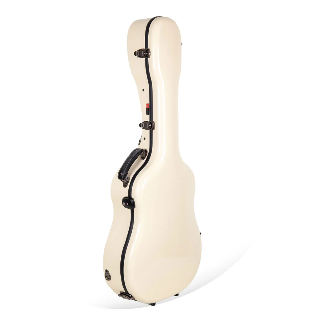 Estuche Crossrock Fibra de Vidrio Para Guitarra Acústica Martin Dreadnought Color Marfil