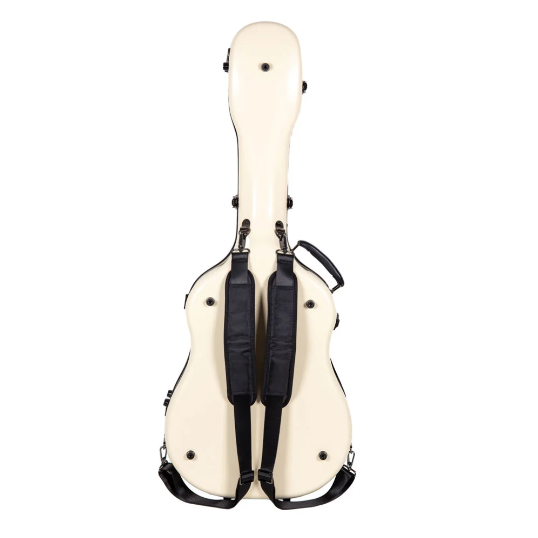Estuche Crossrock Fibra de Vidrio Para Guitarra Acústica Martin Dreadnought Color Marfil