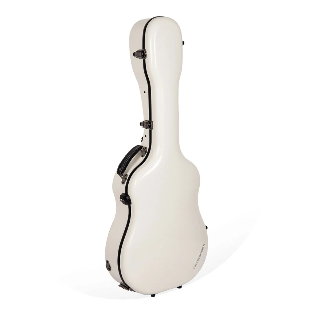 Estuche Crossrock Fibra de Vidrio Para Guitarra Acústica Martin Dreadnought Color Milky White