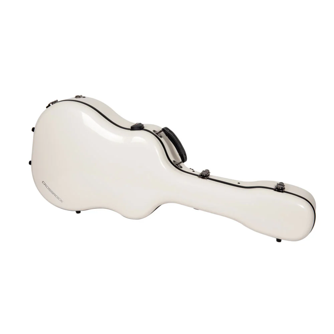 Estuche Crossrock Fibra de Vidrio Para Guitarra Acústica Martin Dreadnought Color Milky White