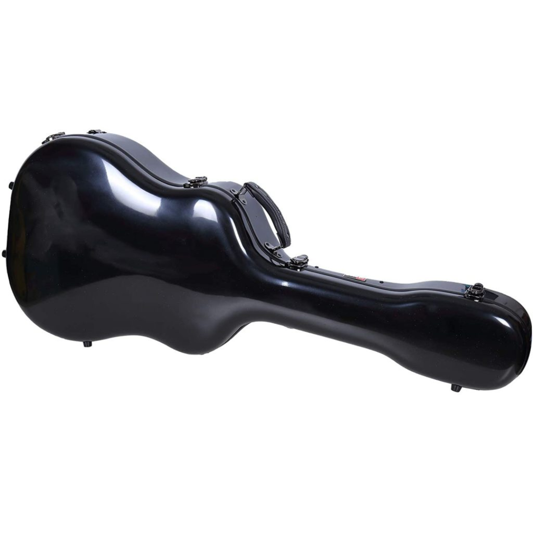 Estuche Crossrock Fibra de Vidrio Para Guitarra Acústica Martin Dreadnought Color Negro