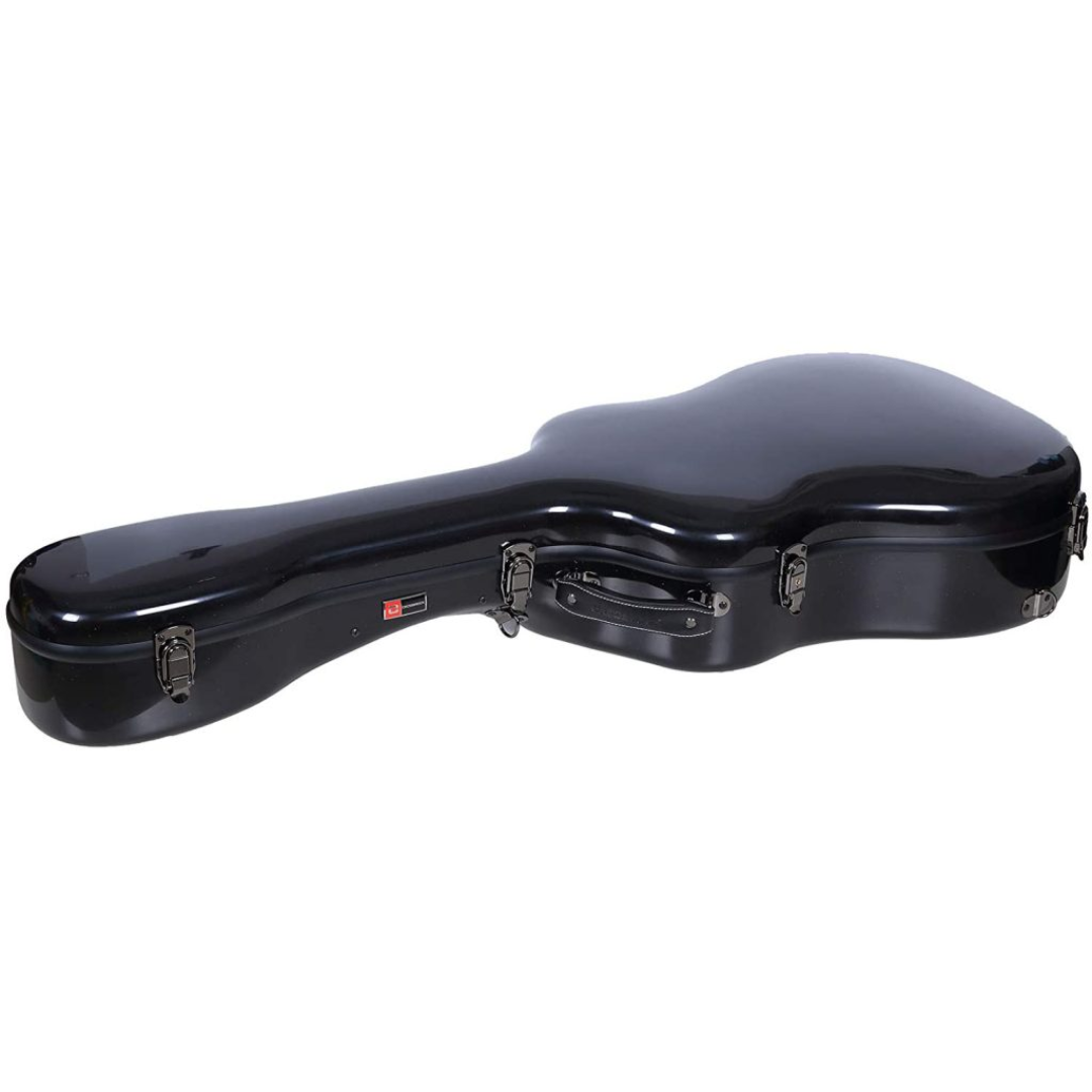 Estuche Crossrock Fibra de Vidrio Para Guitarra Acústica Martin Dreadnought Color Negro
