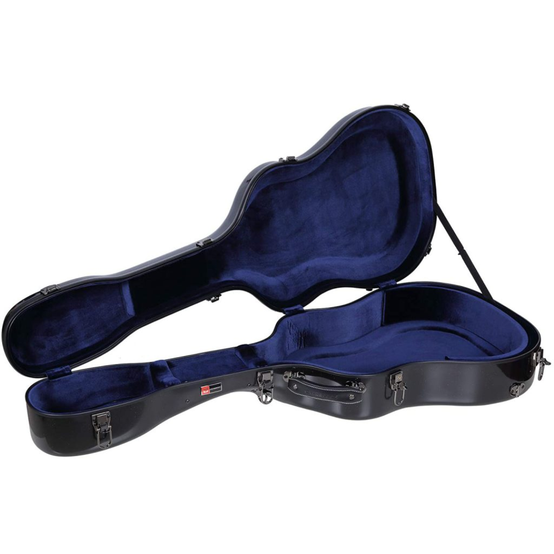 Estuche Crossrock Fibra de Vidrio Para Guitarra Acústica Martin Dreadnought Color Negro