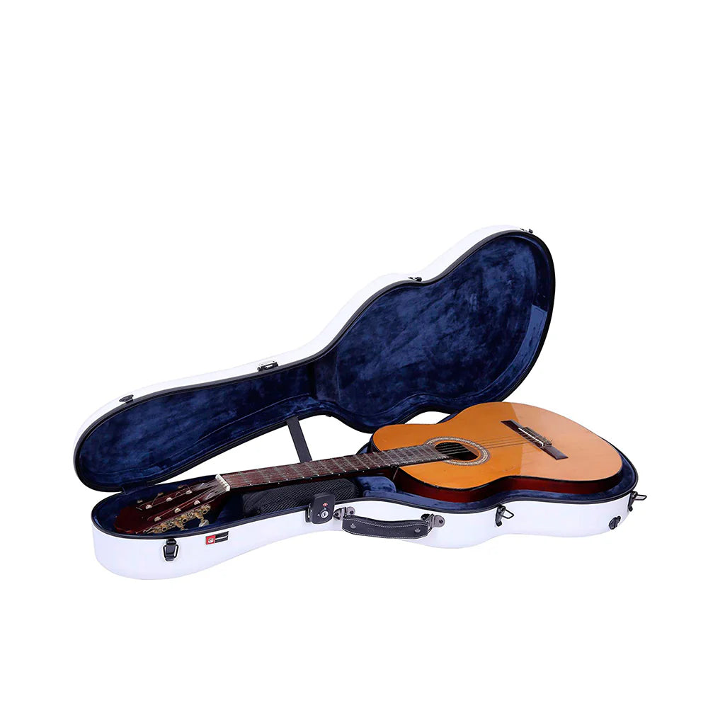 Estuche Para Guitarra Clásica Crossrock Poly Carbon Blanco
