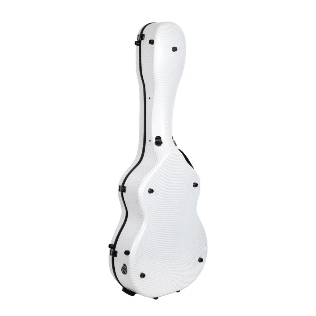Estuche Crossrock Ultra-Light Fiberglass Color Blanco Para Guitarra Acústica Martín Dreadnought