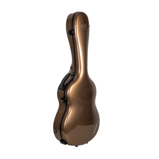 Estuche Crossrock Ultra-Light Fiberglass Color Dorado Gold Para Guitarra Clásica