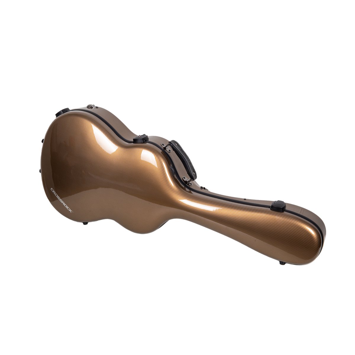 Estuche Crossrock Ultra-Light Fiberglass Color Dorado Gold Para Guitarra Clásica
