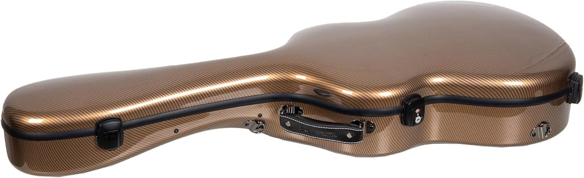 Estuche Crossrock Ultra-Light Fiberglass Color Dorado Gold Para Guitarra Clásica