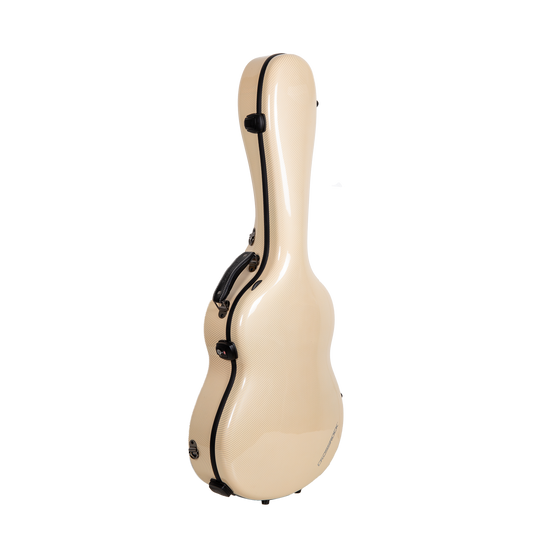 Estuche Crossrock Ultra-Light Fiberglass Color Ivory Marfil para Guitarra Clásica