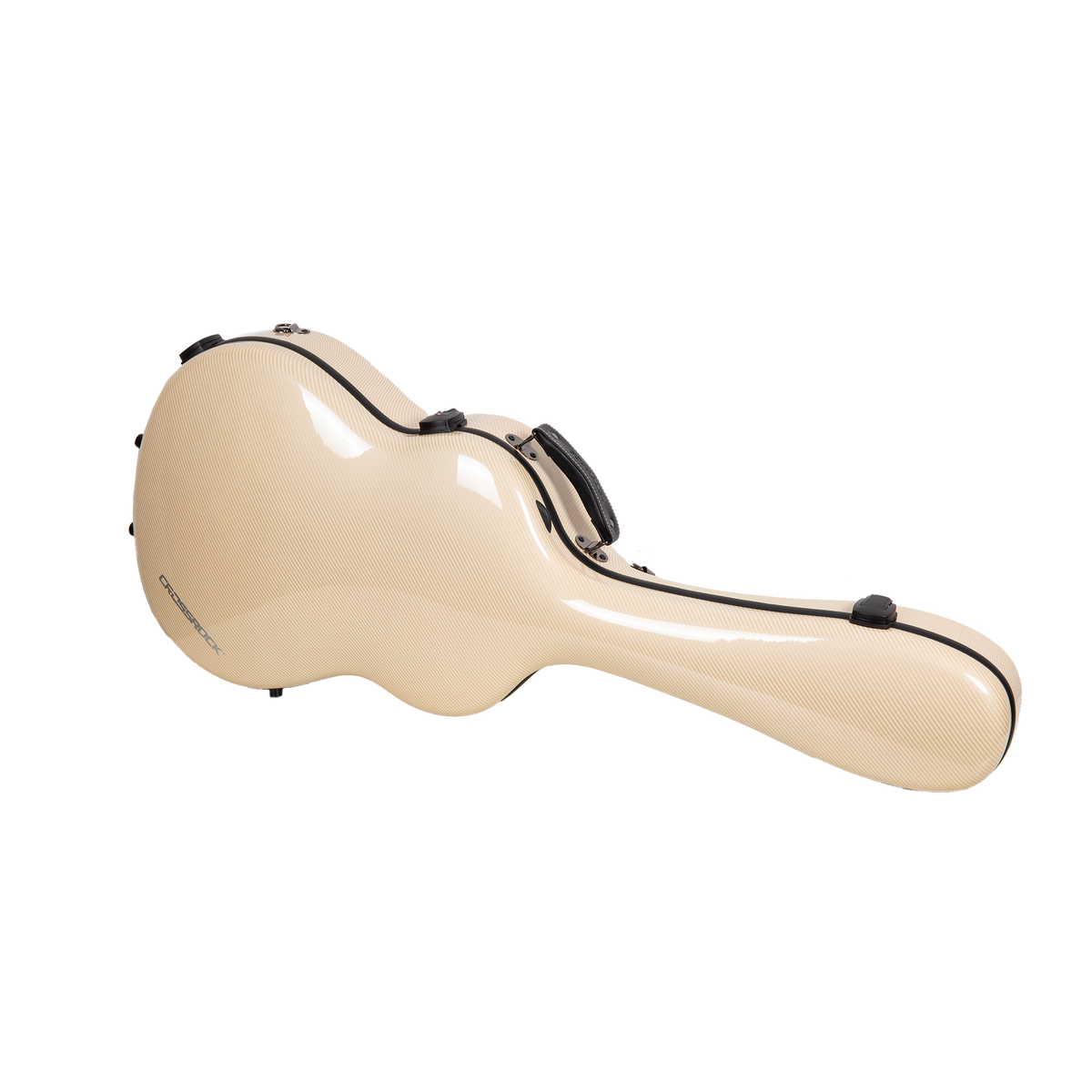 Estuche Crossrock Ultra-Light Fiberglass Color Ivory Marfil para Guitarra Clásica
