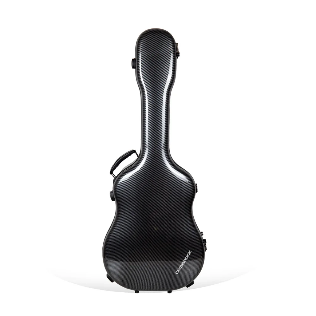 Estuche Crossrock Ultra-Light Fiberglass Color Negro Para Guitarra Acústica Martín Dreadnought