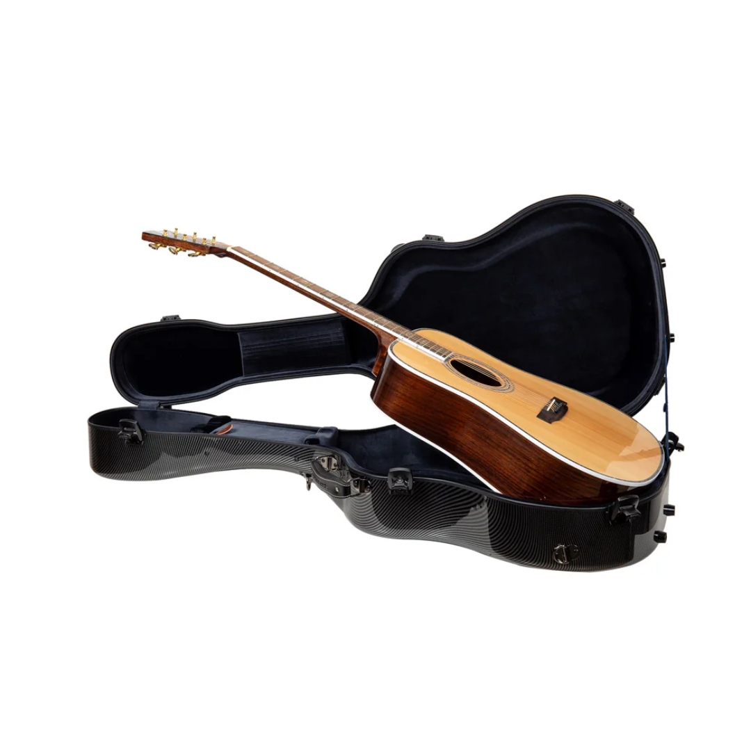 Estuche Crossrock Ultra-Light Fiberglass Color Negro Para Guitarra Acústica Martín Dreadnought