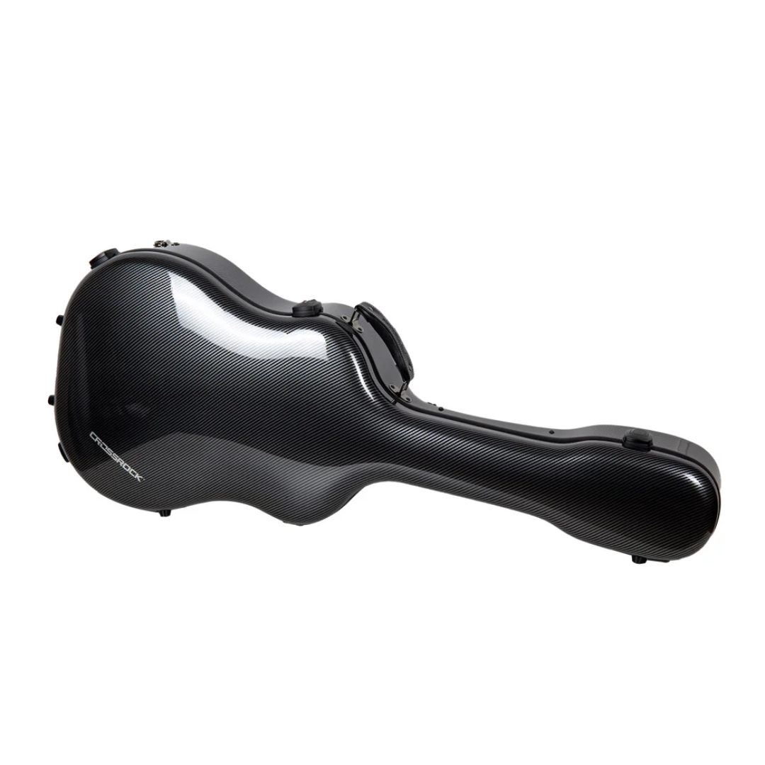 Estuche Crossrock Ultra-Light Fiberglass Color Negro Para Guitarra Acústica Martín Dreadnought