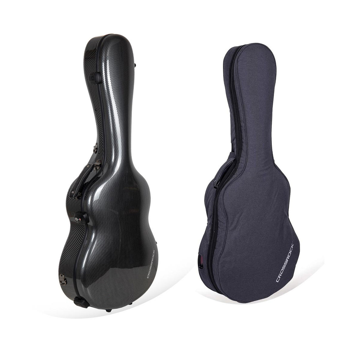 Estuche Crossrock Ultra-Light Fiberglass color Negro para Guitarra Clásica