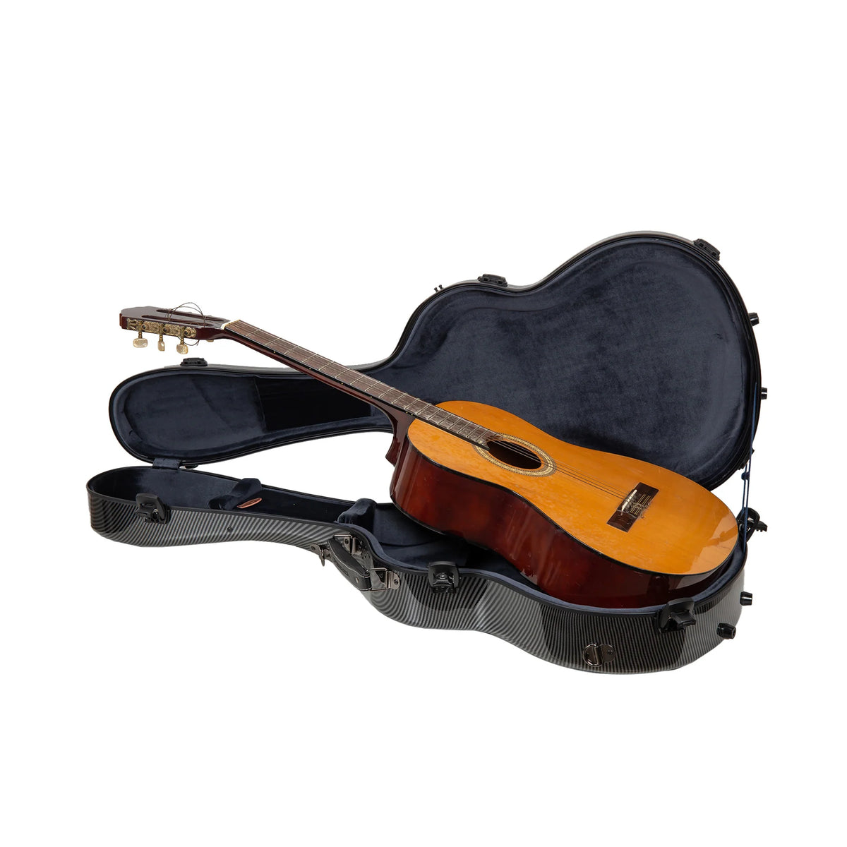 Estuche Crossrock Ultra-Light Fiberglass color Negro para Guitarra Clásica