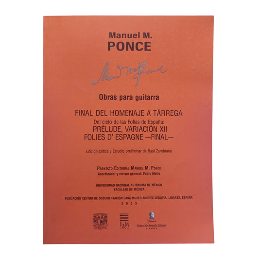 Partitura "Final del Homenaje a Tárrega" de Manuel M. Ponce
