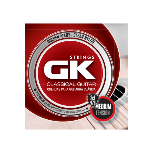 GK Strings Set 970 Cuerdas con Doble 4º Doradas para Guitarra Clásica Tensión Media