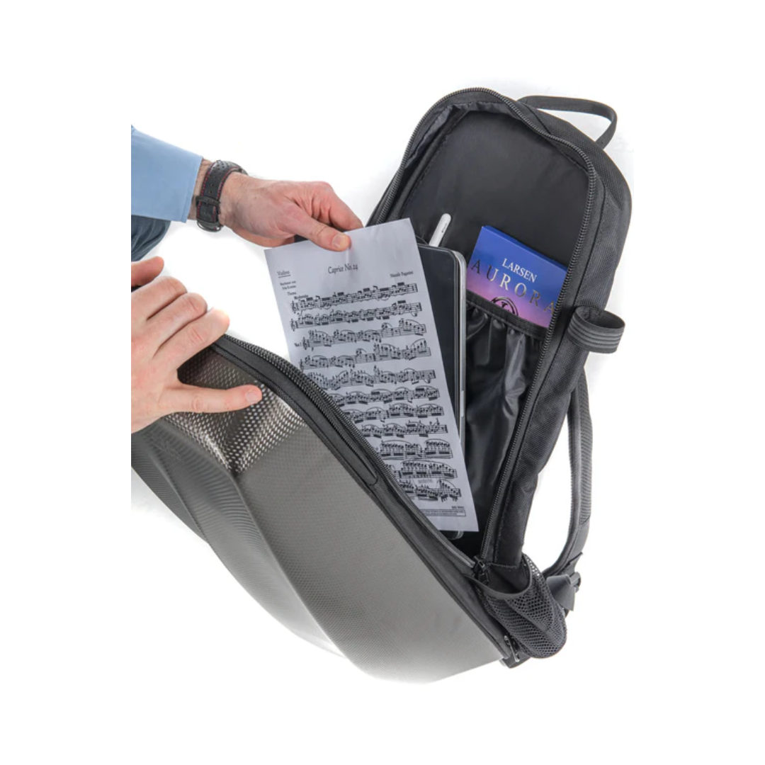 GEWA Space Bag Estuche De Policarbonato Tipo Mochila Para Violín 4/4 o 3/4 Negro