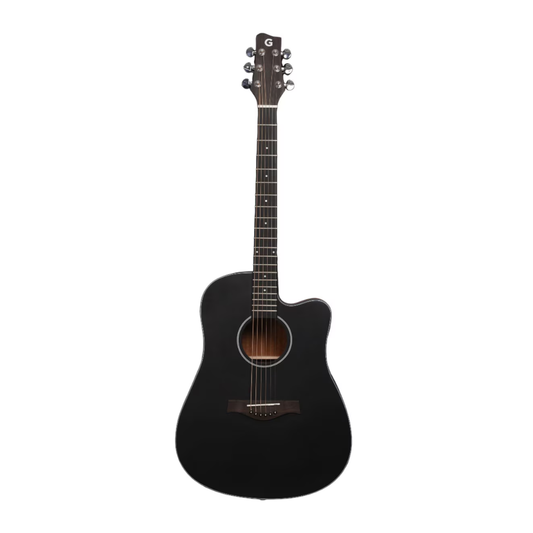 Ground Music Guitarra Acúsctica de Cuerdas de Metal CDG-20 OP Dreadnought Negra/Natural