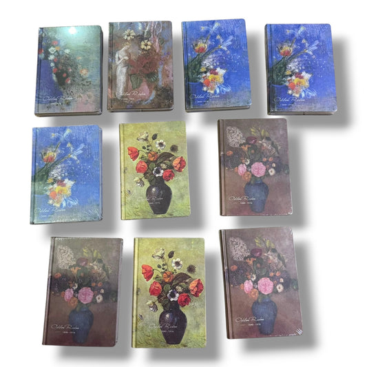 Libreta Pasta Dura “Odilon Rendon” Flores Decoradas Varios Modelos