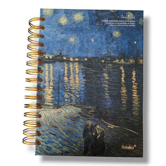 Libreta de Anotaciones Espiral Noche Estrellada Sobre el Ródano