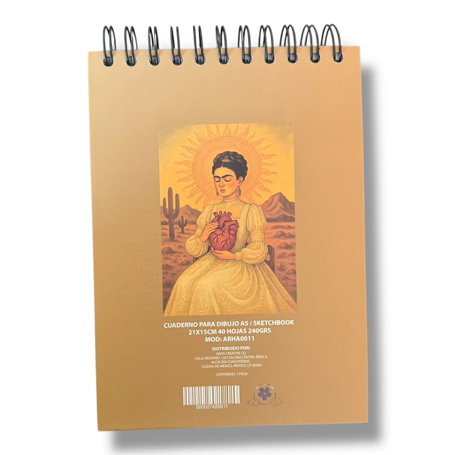 Libreta De Dibujo Frida Kahlo Espiral Pasta Dura