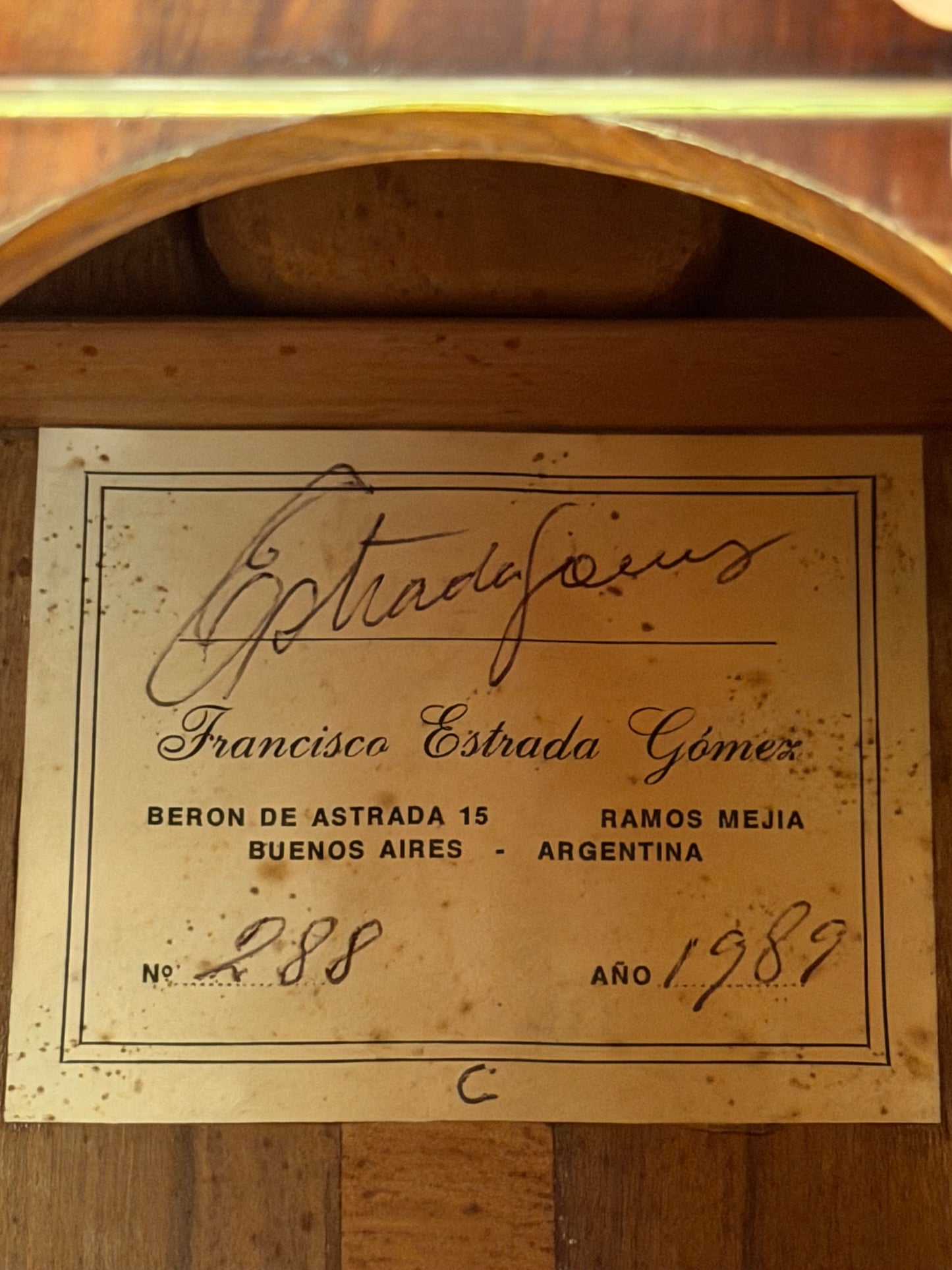 Guitarra de Concierto Estrada Gómez (Argentina) Año 1989