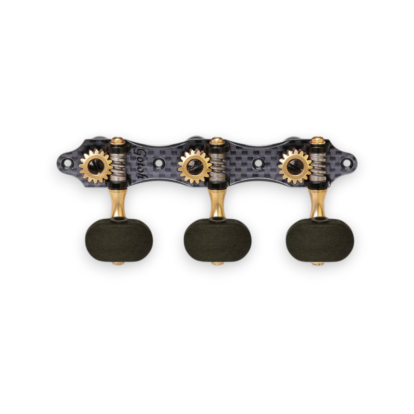Gotoh KG01-CA EN X-Gold Maquinaria Con Baleros Para Guitarra Clásica Postes Aluminio Negro Botones Ébano 1:16