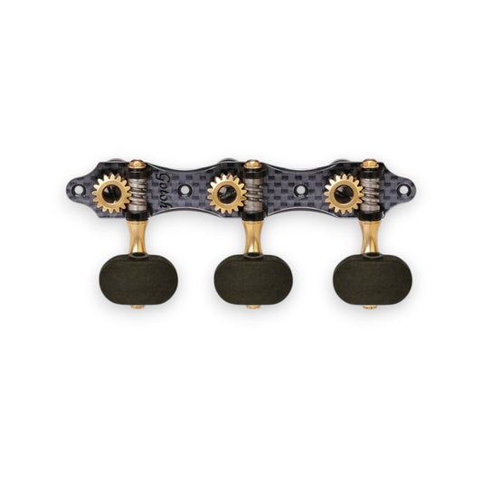 Gotoh KG01-CA EN X-Gold Maquinaria Con Baleros Para Guitarra Clásica Postes Aluminio Negro Botones Ébano 1:16