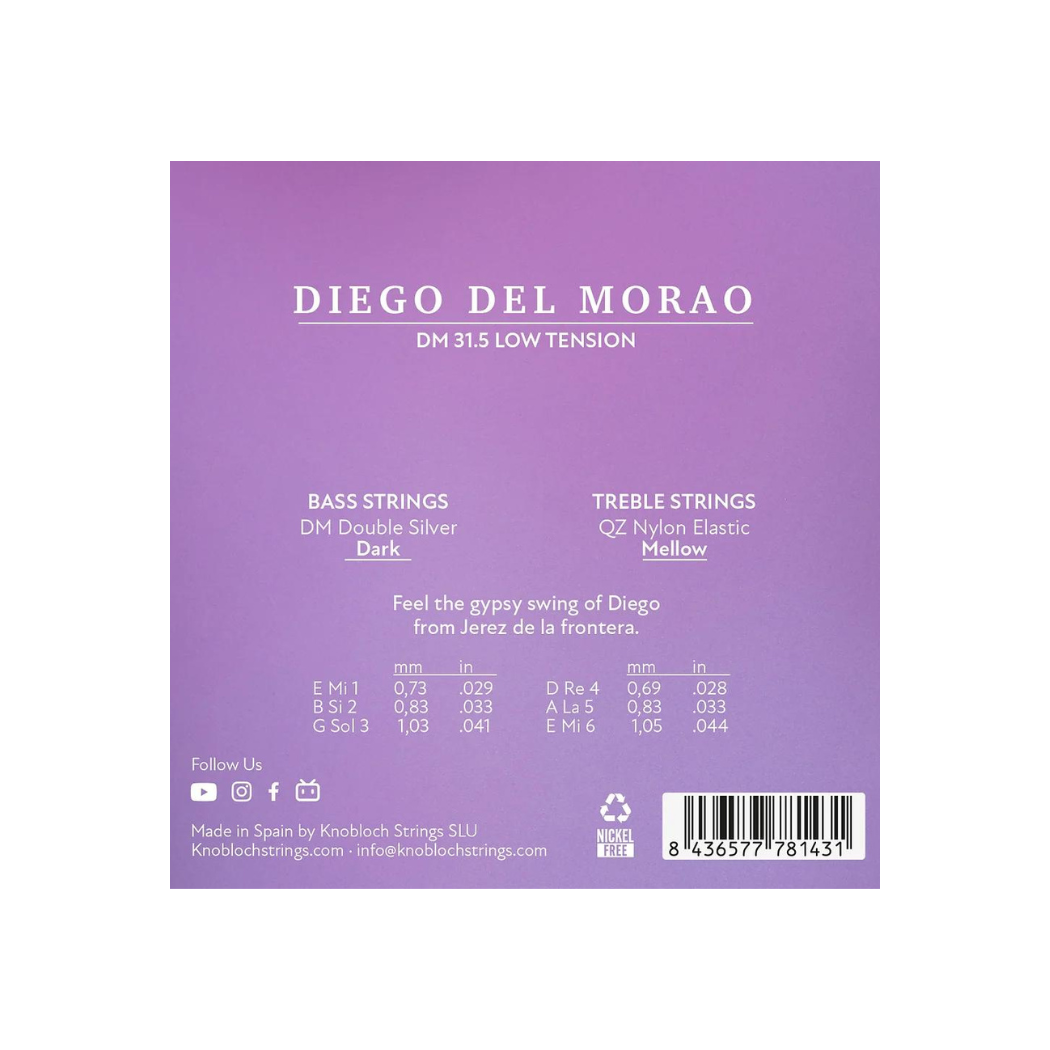 Cuerdas para guitarra Flamenca Knobloch DIEGO DEL MORAO 31.5 tensión baja