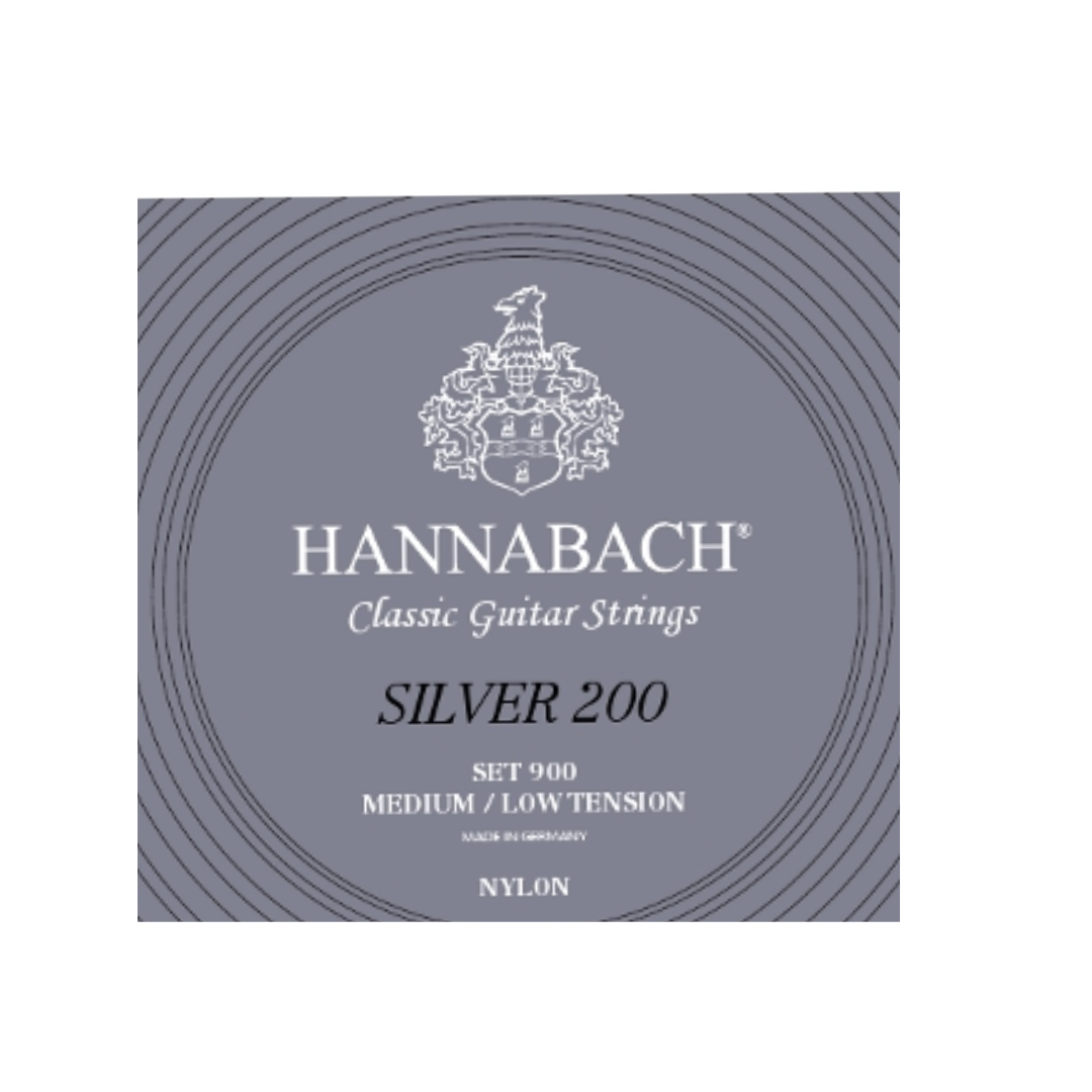 Hannabach Set 900 Silver 200 Nylon Tensión Media Baja