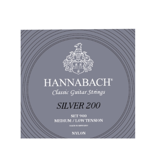 Hannabach Set 900 Silver 200 Nylon Tensión Media Baja