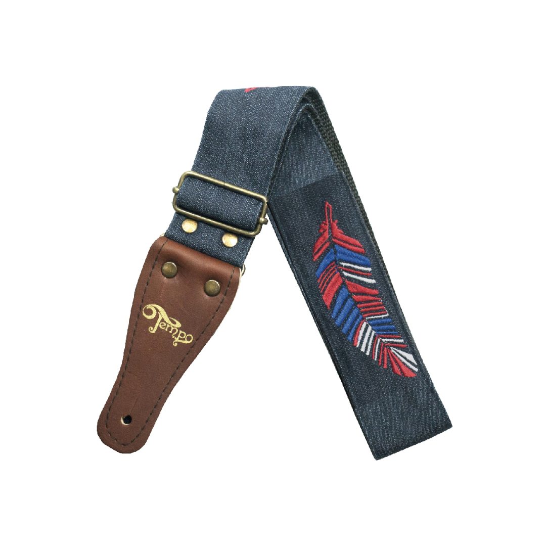 Correa Strap Tempo Mezclilla Azul Bordado Pluma