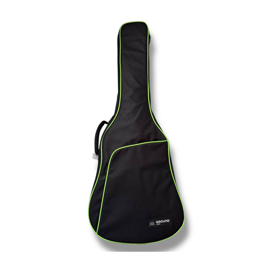 Ground Music Funda Guitarra Acústica Tipo Gigbag Negro Contorno Verde