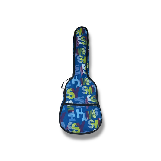 Funda Para Bajito Guitarra Infantil Diseño Letras Azul