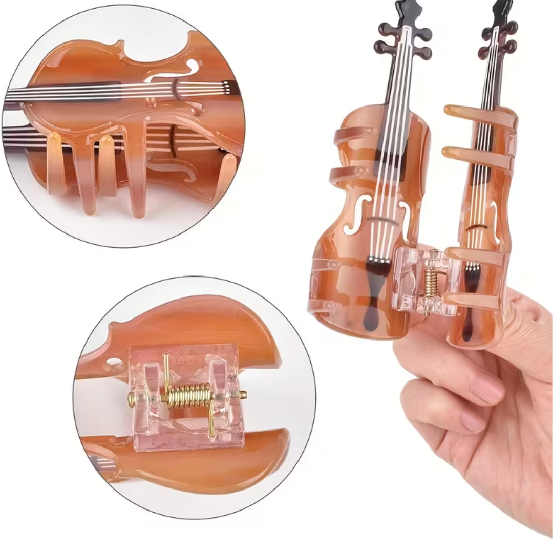 Pinza Para Cabello Diseño Violín