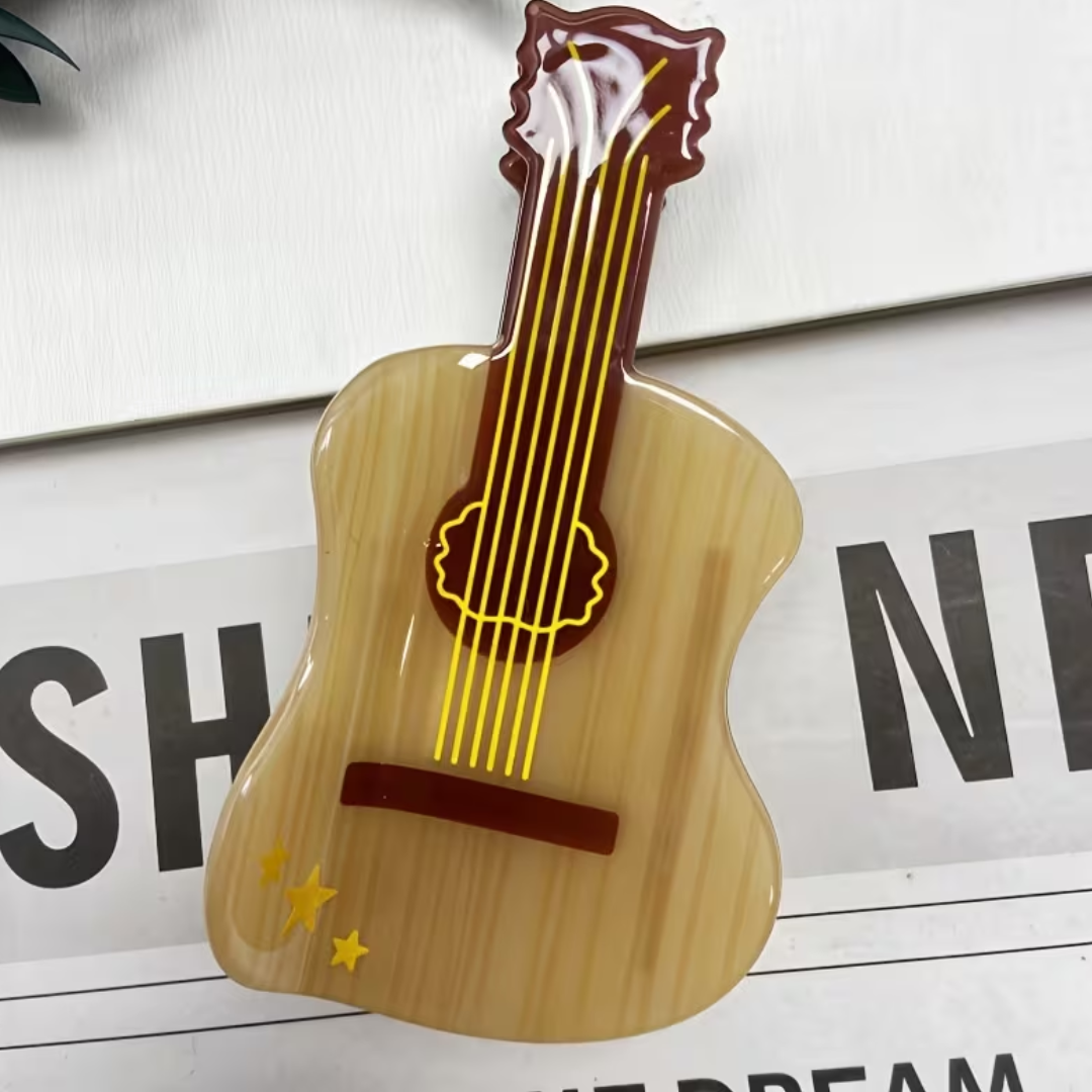Pinza Para Cabello Forma De Guitarra