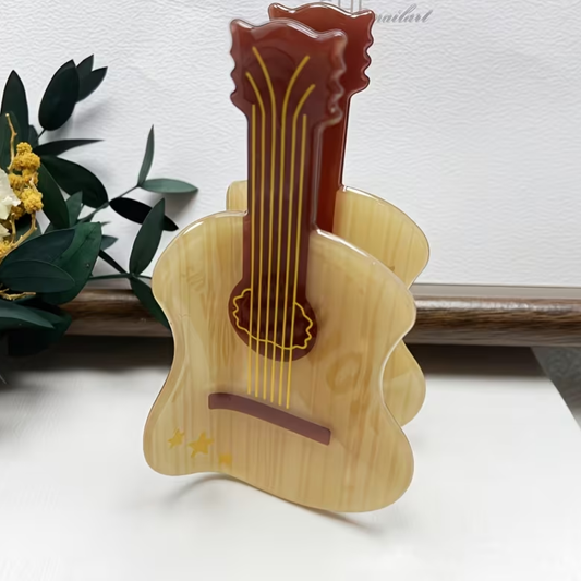 Pinza Para Cabello Forma De Guitarra