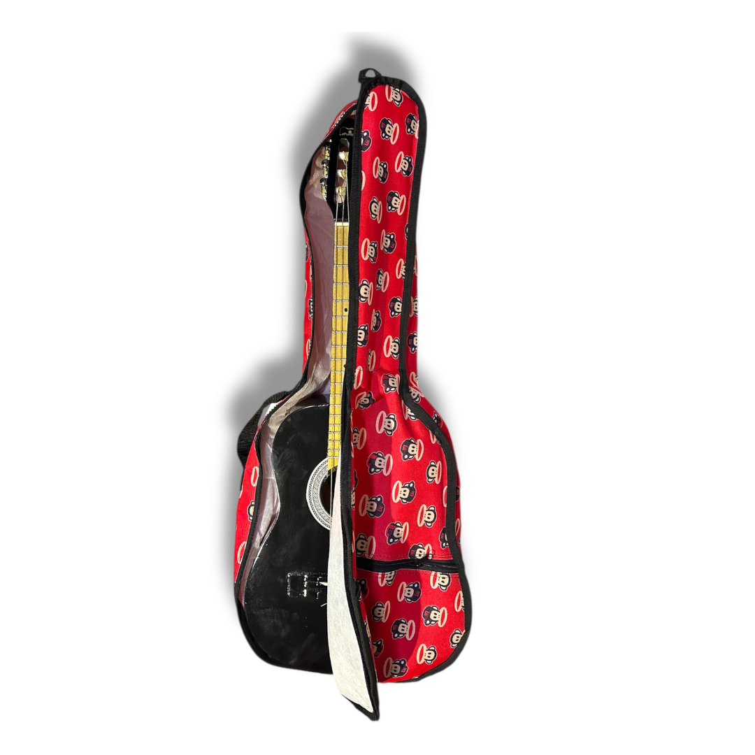 Funda Para Bajito Guitarra Infantil Diseño Changuito Roja