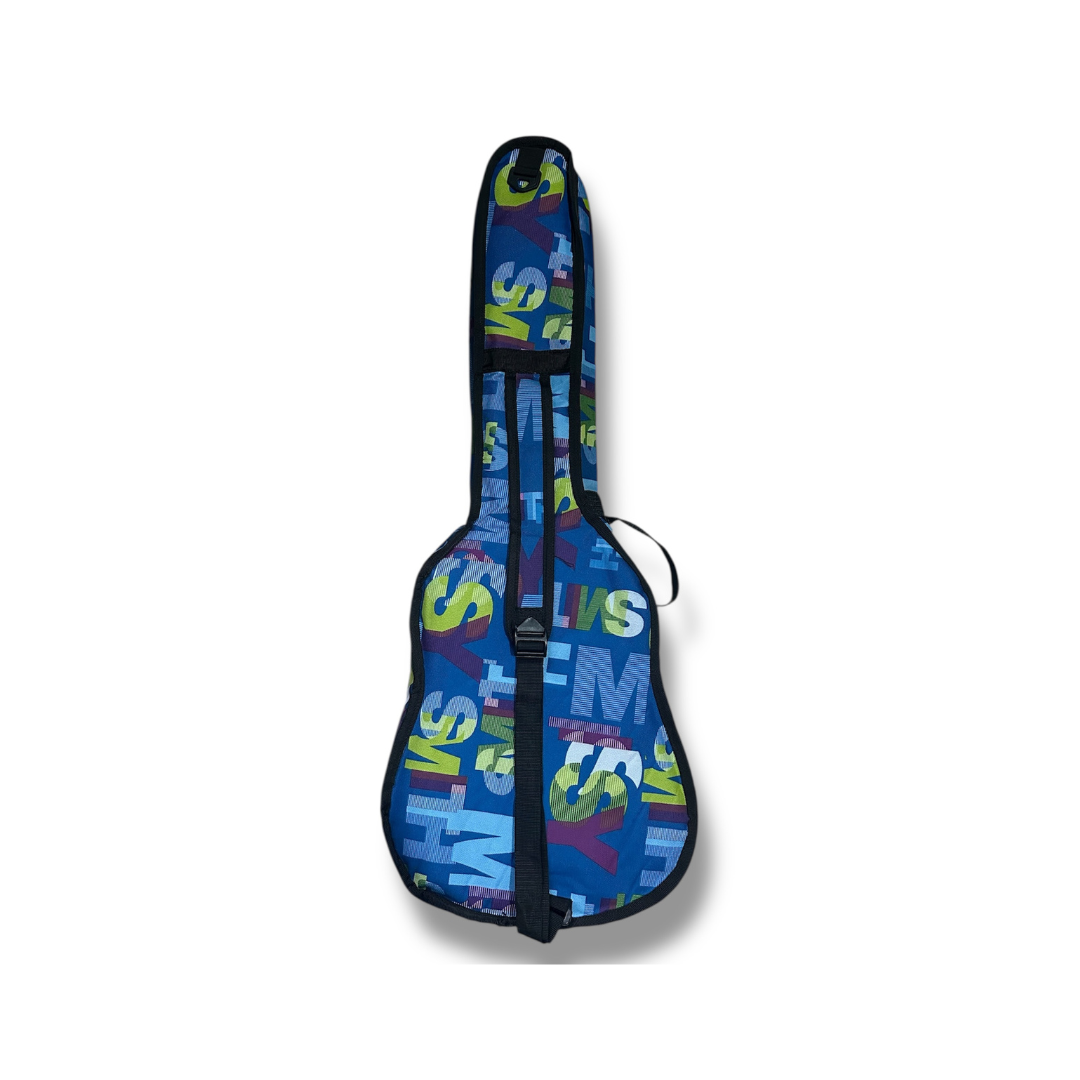 Funda Para Bajito Guitarra Infantil Diseño Letras Azul