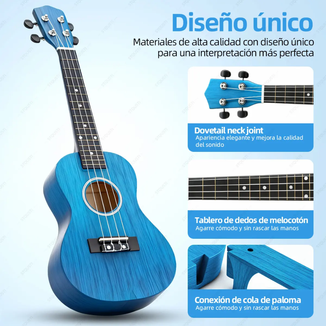 Kit de Ukelele Concierto Para Principiantes Color Azul