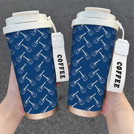 Vaso Con Estampado Guitarras Azul