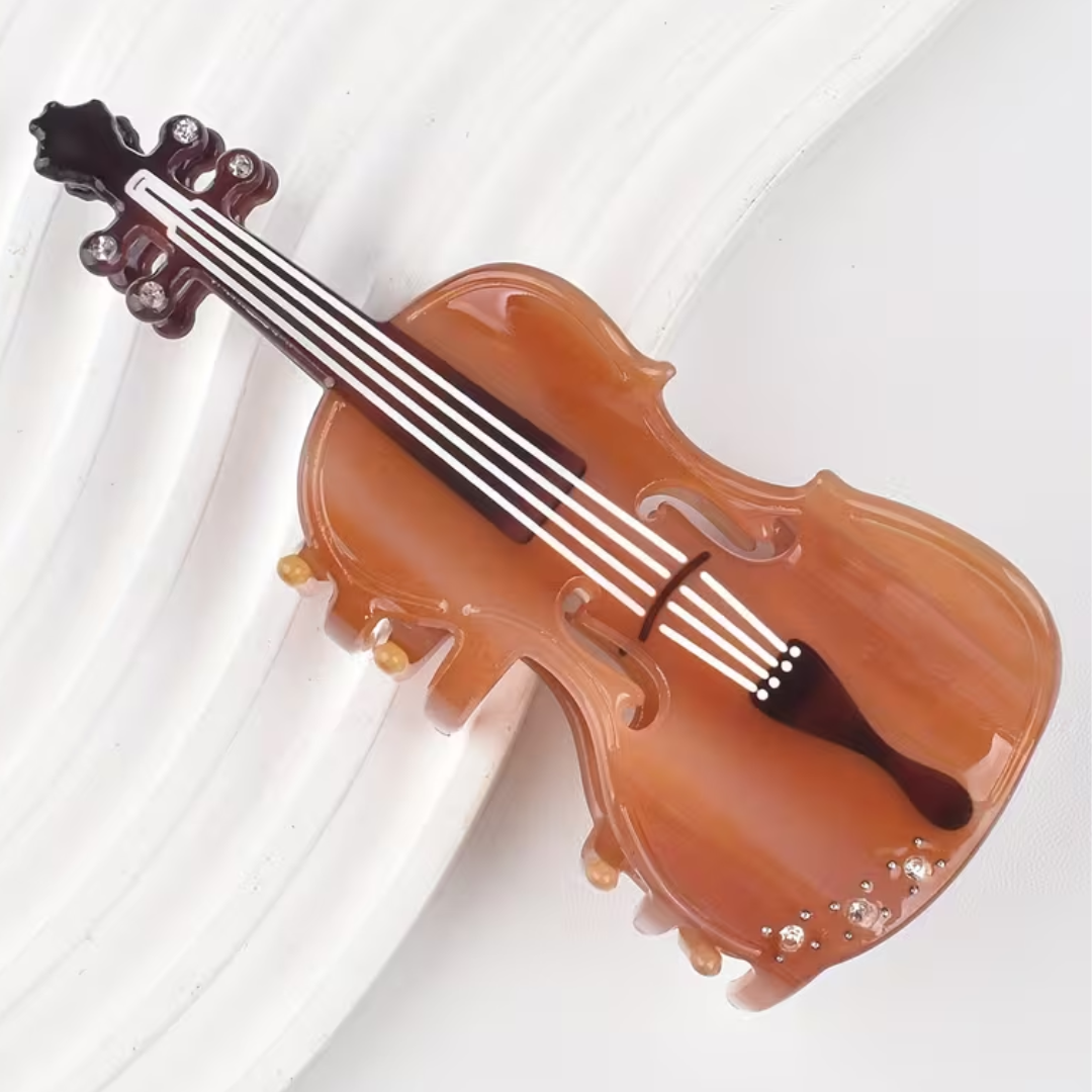 Pinza Para Cabello Diseño Violín