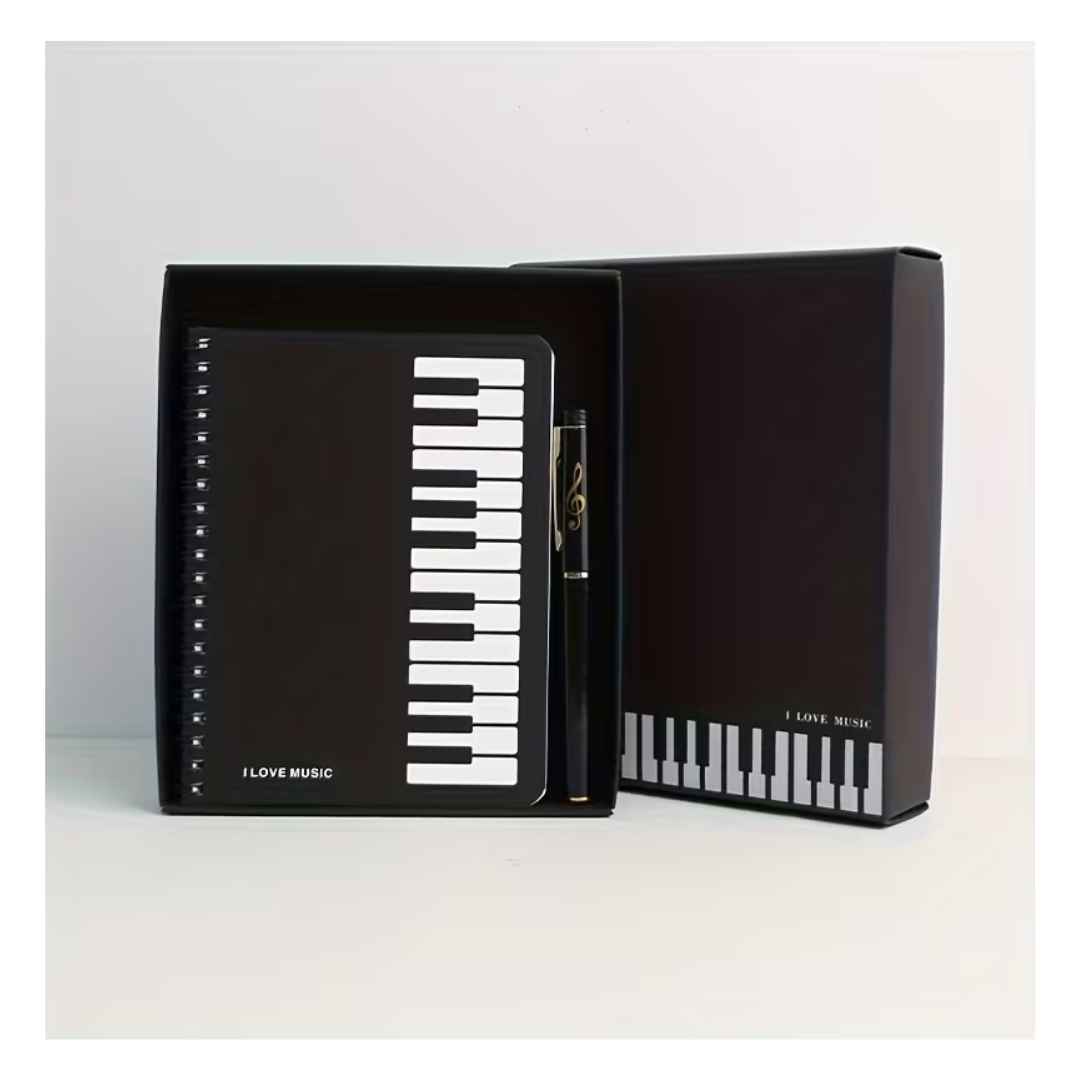Caja De Regalo Libreta Piano y Lapicero Musical