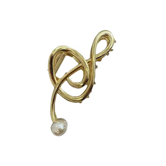 Pinza de Metal para Cabello Diseño Clave de Sol