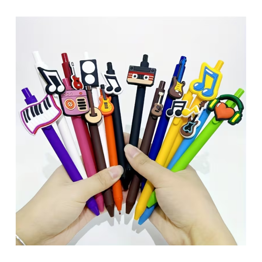 Lapiceros de Colores con Adornos Musicales de Goma