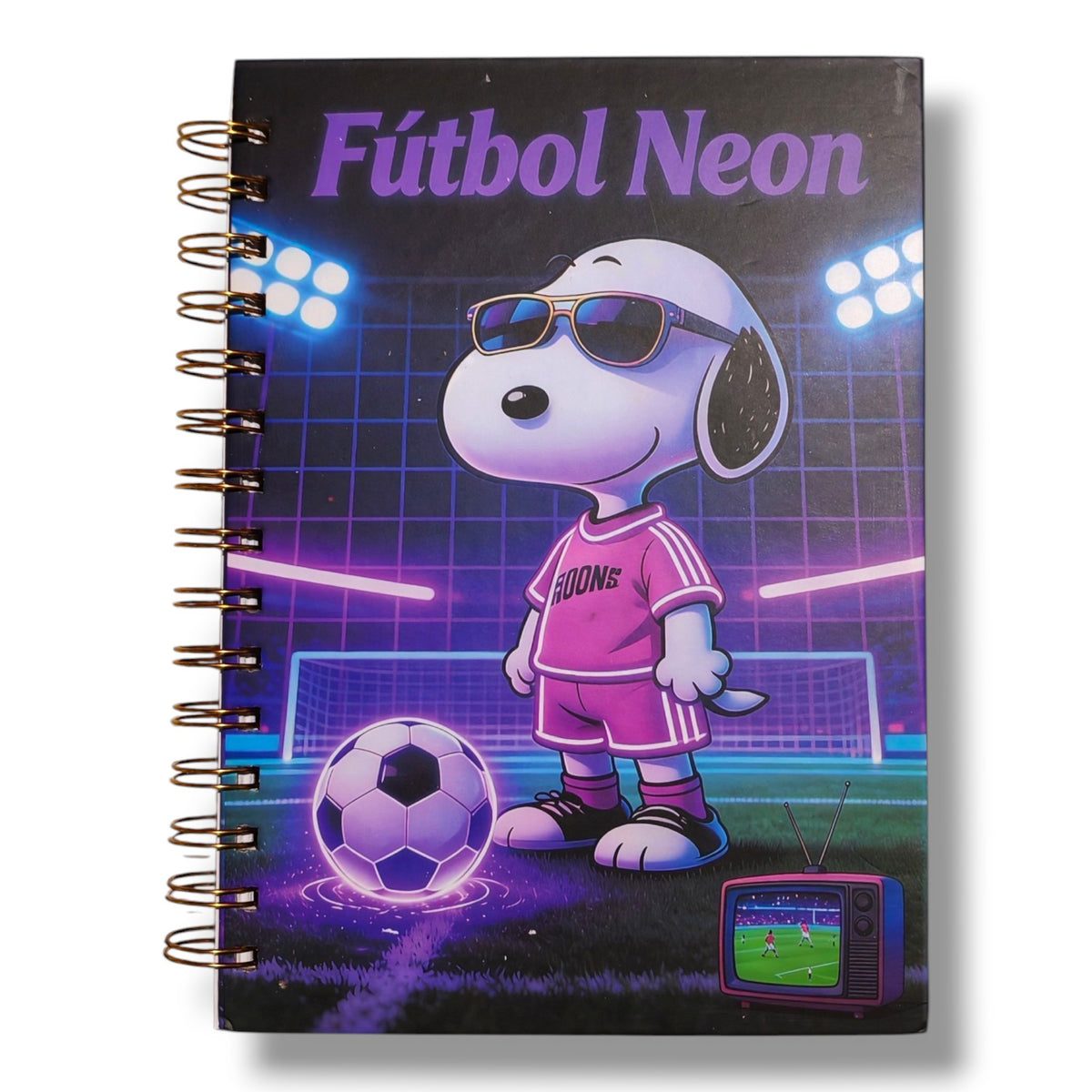 Libreta Francesa a Rayas Snoopy "Futbol Neon"